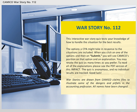 CAMICO War Story #112